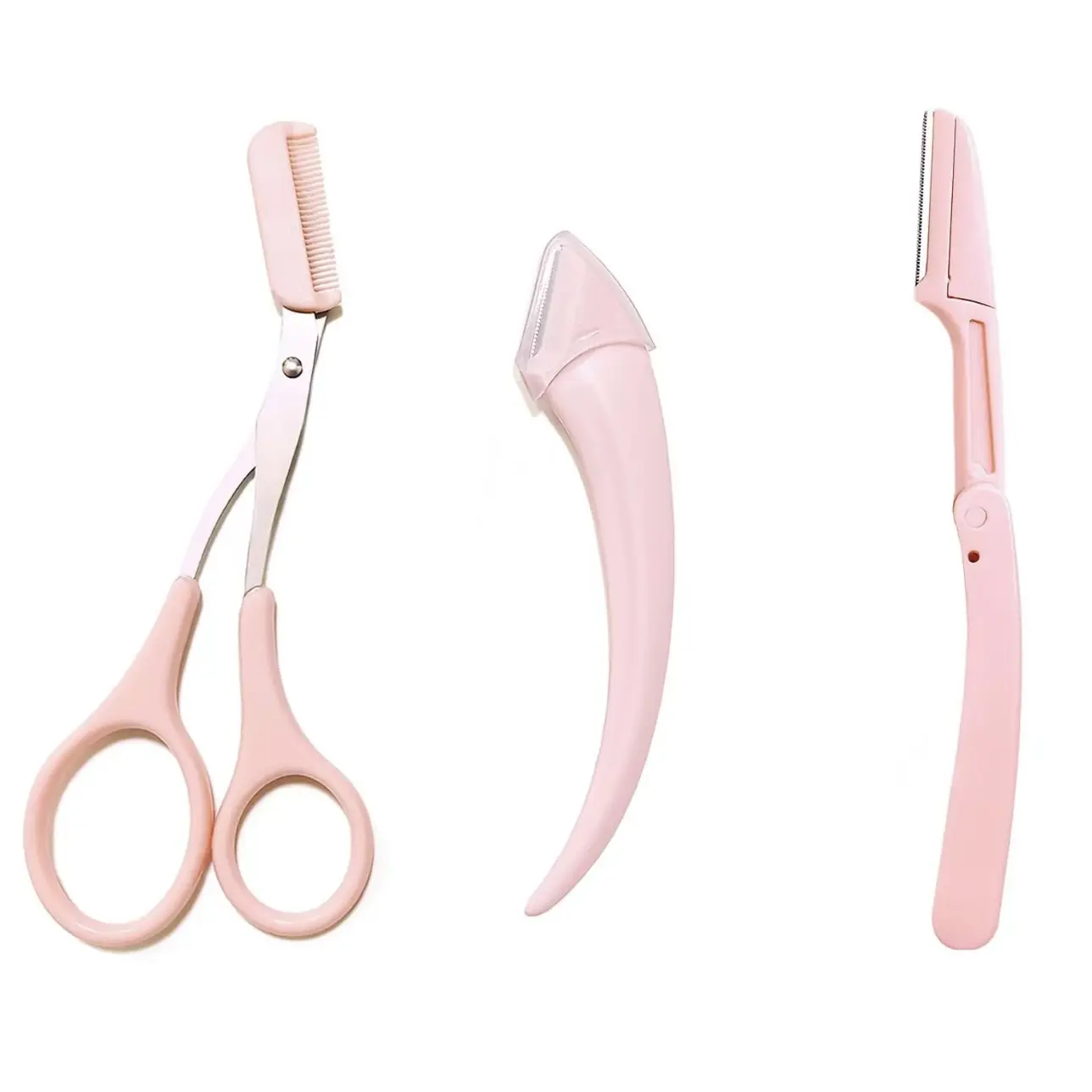 Eyebrow Scissors Set, 3pcs/set Eyebrow Trimmer, Eyebrow Shaping Tool, Eyebrow Product for Women & Girls, Portable Eye Makeup Tools for Home & Travel