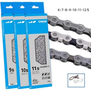 1/2‘’ Bike Chain 6/7/8/9/10/11/12 Speed, Steel Replacement Chain，Unbeatable Strength & Great Looks, Single Speed Chain with Dynamic Configured Plates, Track Bike Chain, Fits Derailleur & Non-Derailleur Bikes, Single & Multi-Speed Bikes