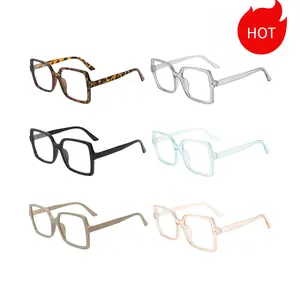 Paleshy 6 Pack Oversized Blue Light Glasses for Women Men Square Blue Light Blocking Glasses Stylish Computer Reading Eyeglasses,Suitable For Daily Decoration summerwins