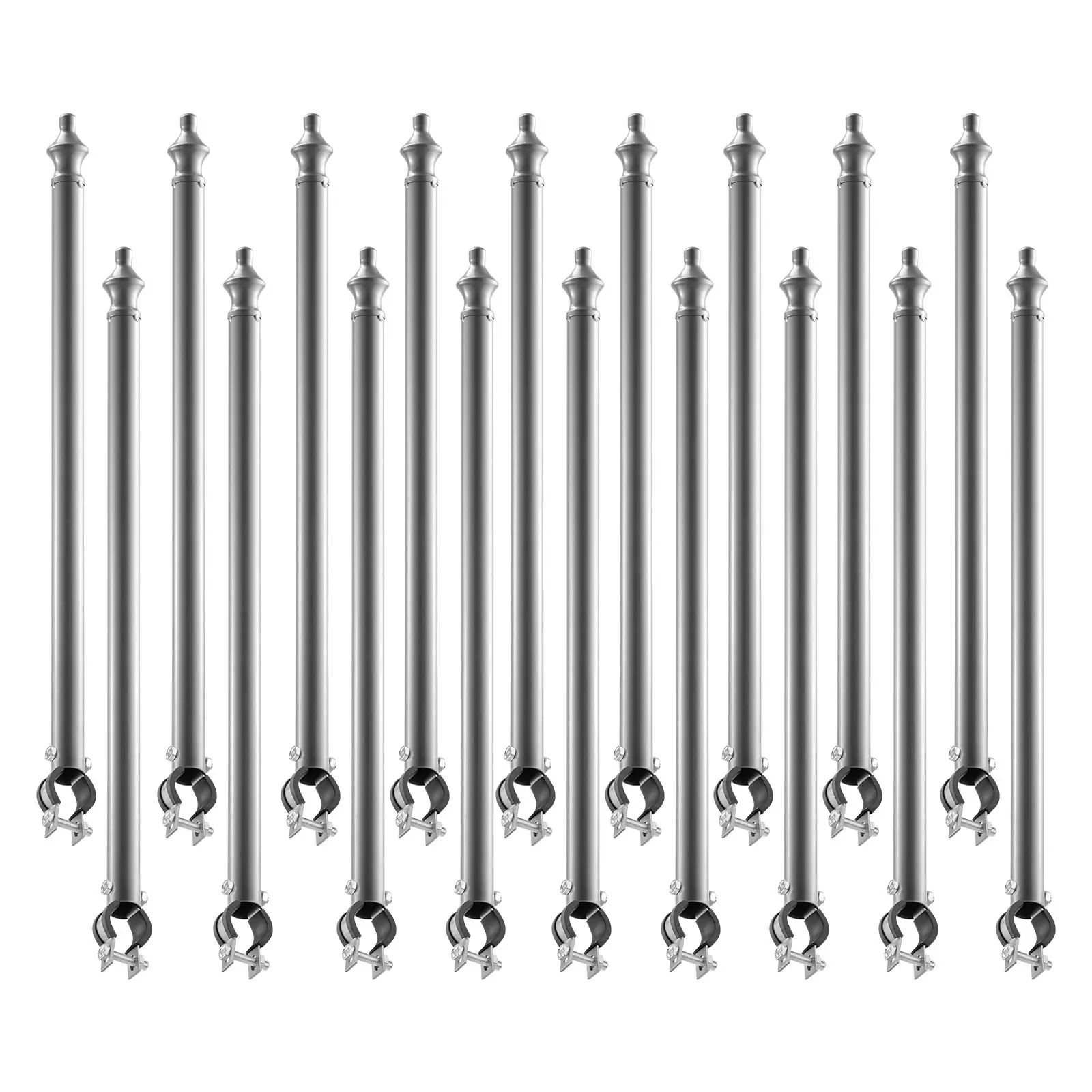 【SummerFinds】VEVOR Chain Link Fence Extensions, 18 Packs 27.4" Extension Height, Galvanized Post Extender for 1.3" to 1.5" Top of Fence, U Bracket, Barbed Wire Extend Arm for Privacy, Prevent Dogs Jumping Out