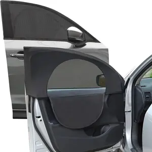 Car Window Mosquito Net - 4 Pack Zippered Anti-Insect & Sunshade Curtain for Side Windows, Privacy Mesh Screen with Easy Install Removable, Compatible with Most Cars Full Coverage, Car Exterior Accessories