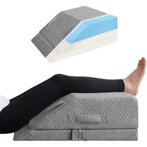 Adjustable Leg Elevation Pillows Cooling Gel Memory Foam Wedge Pillows for Swelling After Surgery Back Knee Hip Ankles Pain Relief for Sleeping Improving Blood Circulation