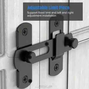 180 °       Flip Barn Door Lock 2-Pack Secure Easy Slide Latch for Interior Doors Gates Pet Doors & More Black Compact Exquisite DesignFFMotionModeDD15tool sdx