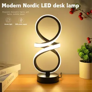 Modern Nordic LED Table Lamp, Led Desk Lamp, Adjustable Leds, Adjustable Three Color Dimmable Bedside Reading Light, Art Decoration for Bedroom Study Living Room, Modern Night Lights