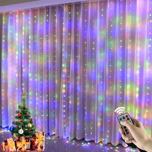 300 LED Window Curtain String Lights USB Powered 8 Modes USB Fairy Lights Plug in Good for Wedding Bedroom,Party  Decorations