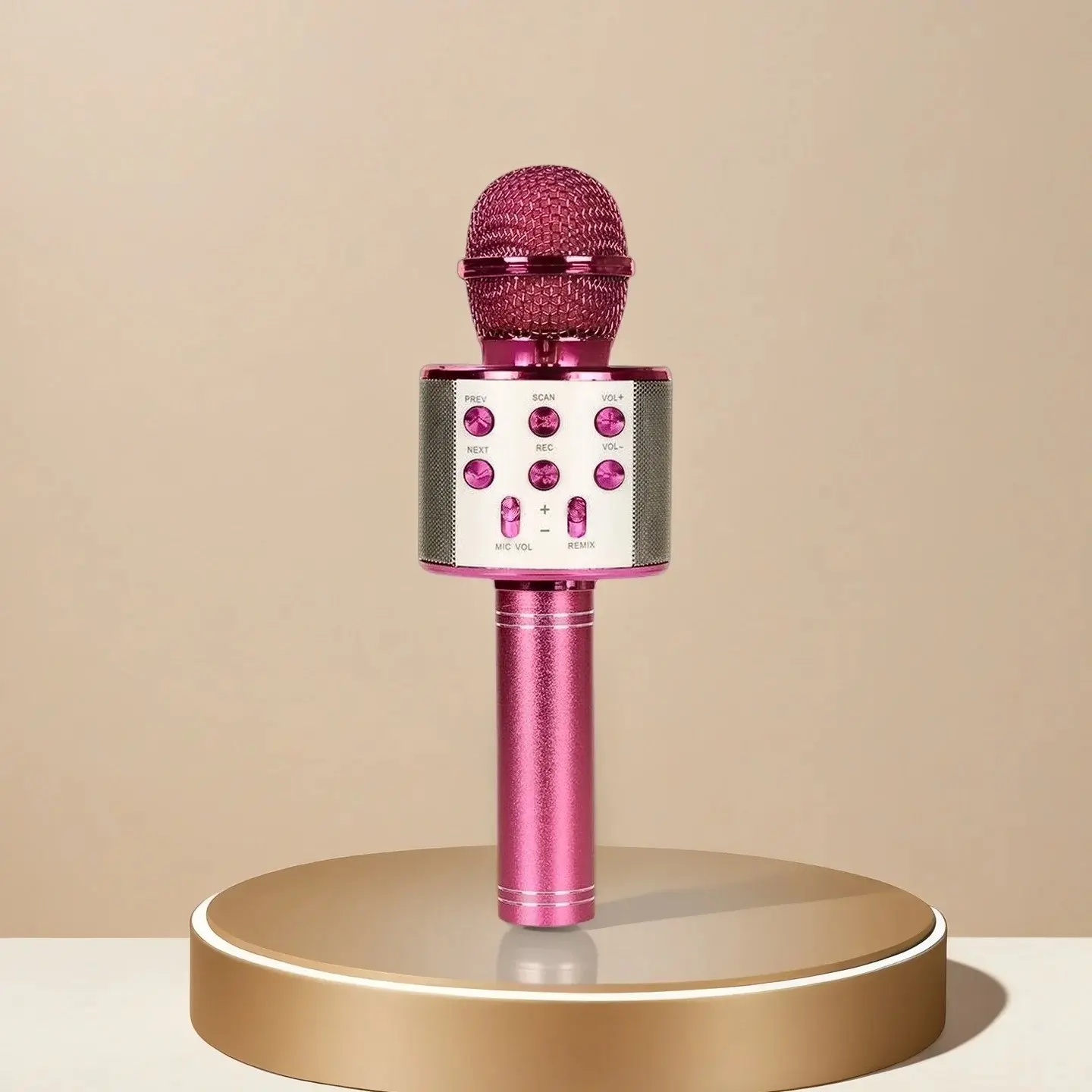 Wireless Bluetooth Karaoke Microphone - Rechargeable Aluminium Alloy Durable KTV Mic with USB, Noise Reduction, Portable Voice Amplifier, Custom Effects, XLR DJ Mixer for All-in-1 Studio, Ideal Gift for Adults Singing & Kids' Birthdays