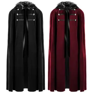 Vintage Fur Collar Cape Coat – Warm Winter Cloak for Women & Men, Fantasy Costume, Cosplay, Women’s Clothing, Bridal, Halloween