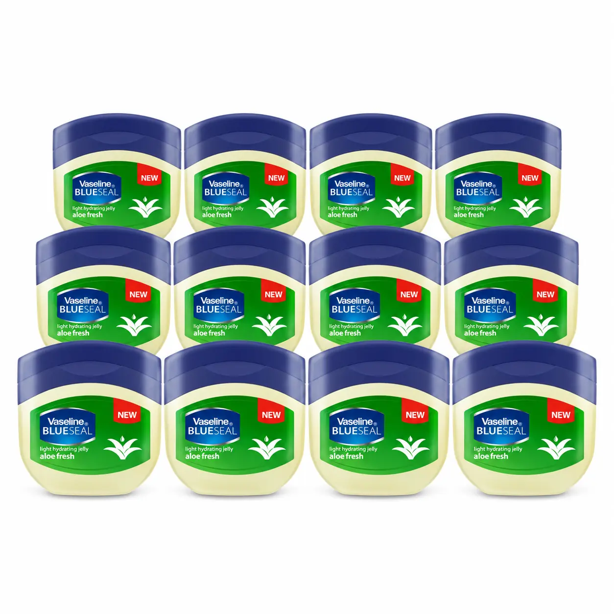Vaseline Hydrating Jelly with Aloe Vera, Body Cream for Dry Skin that Locks in Moisture, 50ml Jars (Pack of 12), Dry Skin Body Lotions & Creams, Protective Body Lotions & Creams