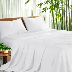 Sonoro Kate Cooling Bamboo Sheet Set- 4/6 Pieces Skin-friendly Hotel Bedding Set,Rayon Derived from Bamboo,Cooling&Breathable for Hot Sleepers Soft spring bed
