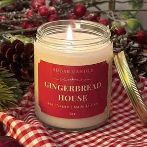 Gingerbread House Candle – Christmas Holiday Candle | Fresh Baked Gingerbread Scent | Soy Wax, Vegan, Non-Toxic | Sweet Vanilla & Cozy Spice Aroma | Hand-Poured Festive Home Decor Candle