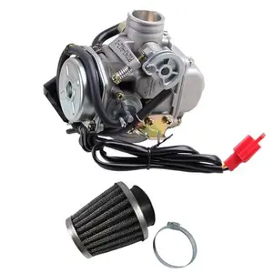 PD24J Electric Choke Carburetor 24mm Carburetor with 42mm Air Filter Kit for GY6 125cc 150cc ATV Go Kart Moped Scooter Taotao Offroad Motorcycle 4 Stroke
