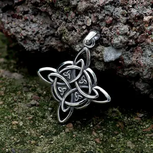 GTHIC Unisex Celtic Triquetra Knot Pendant Stainless Steel Vintage Necklace Birthday Gift