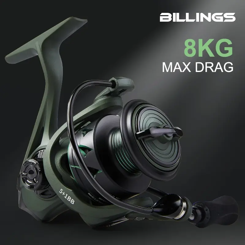 BILLINGS KYLIN 2000-4000 Series 5.2:1 Gear Ratio 18LB Max Drag Spinning Fishing Reel, 2000-4000 Series Fishing Reel, Outdoor Fishing Accessories for Freshwater Saltwater, Fishing Accessories, Fishing Supplies, Fishing Tackle, Fishing Equipment