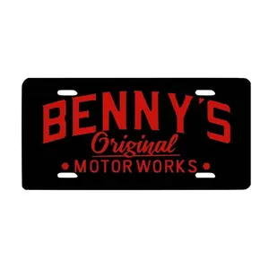 Benny's Motoworks License Plate - Customizable and Durable