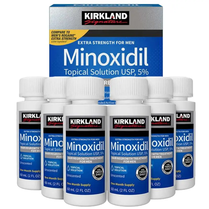1 to 12 Months Supply Kirkland Minoxidil 5% Extra Strength Men Hair Regrowth Hair Care Serum Non-Greasy Hair Growth Serum Daily Haircare
