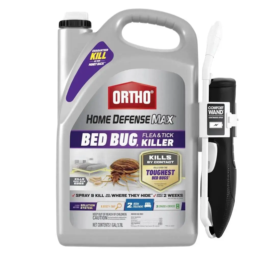 MELLOW MORNINGS Home Defense Max Bed Bug, Flea and Tick Killer 1 gal.Indoor Spray Bedbug, Flea and Tick Killer with Comfort Wand