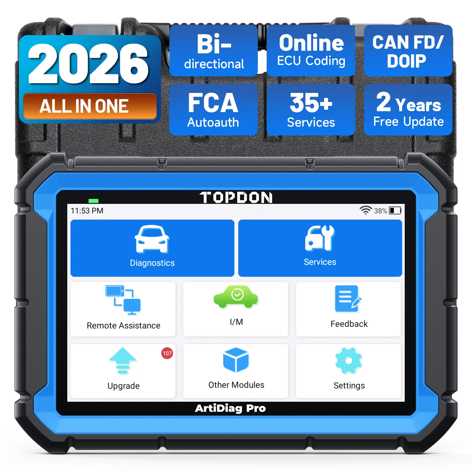 TOPDON ArtiDiag Pro Bidirectional All System Diagnosis ECU Coding 35+ Services 2 Years Free Update Upgrade Obdii Scanner Diagnostic Tool TOPDON ArtiDiag Pro Bidirectional All System Diagnosis ECU Coding 35+ Services 2 Years Free Update Upgrade Obdii Scanner Diagnostic Tool