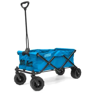 All-Terrain Folding Collapsible Beach Wagon | Heavy Duty | Sky Blue