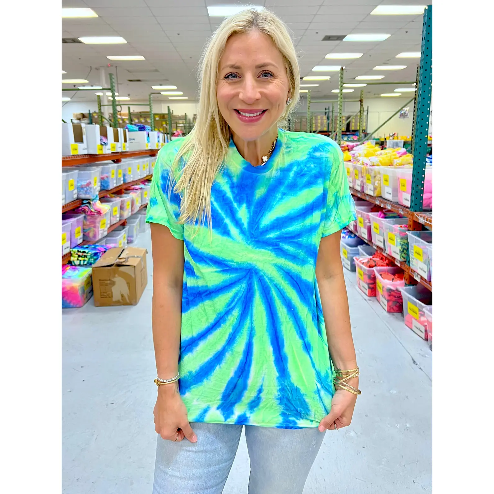 Blue Hawaii Twist Tie-Dye Tee - Blank