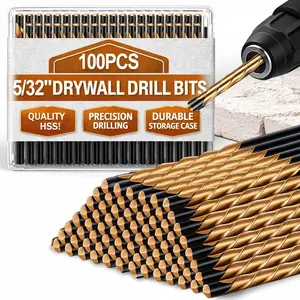 100 count Drywall Rotor Tips 5/32" Drywall Router Drill Bits HSS Guidepoint  Rotor Tips Cutout Tool for Use with Spiral