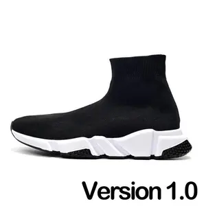 luxury Speed sock soft knitting boots Men's and Women's designer Casual Classic Soft Bottom knitting slip-on soft socks boots v1.0