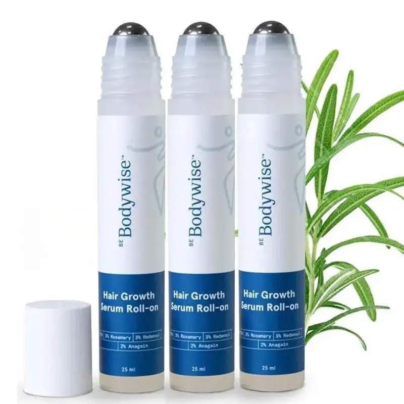 [Buy one get two free】 Be Bodywise Advanced HairDensity Roll-On Serum 25 ml I5% Saw Palmetto, 3%Rosemary, 1% Caffeine Herbasome & 3% Fenugreek IScalpSerum for Reduced Hair Fall I Men & Women
