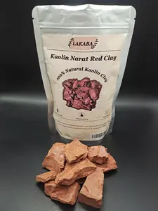 LAKABA Natural Red Narat Clay 200g 7oz Cosmetic Grade No Additives Pure Kaolin Clay for Skincare Oil Absorption & Cleansing