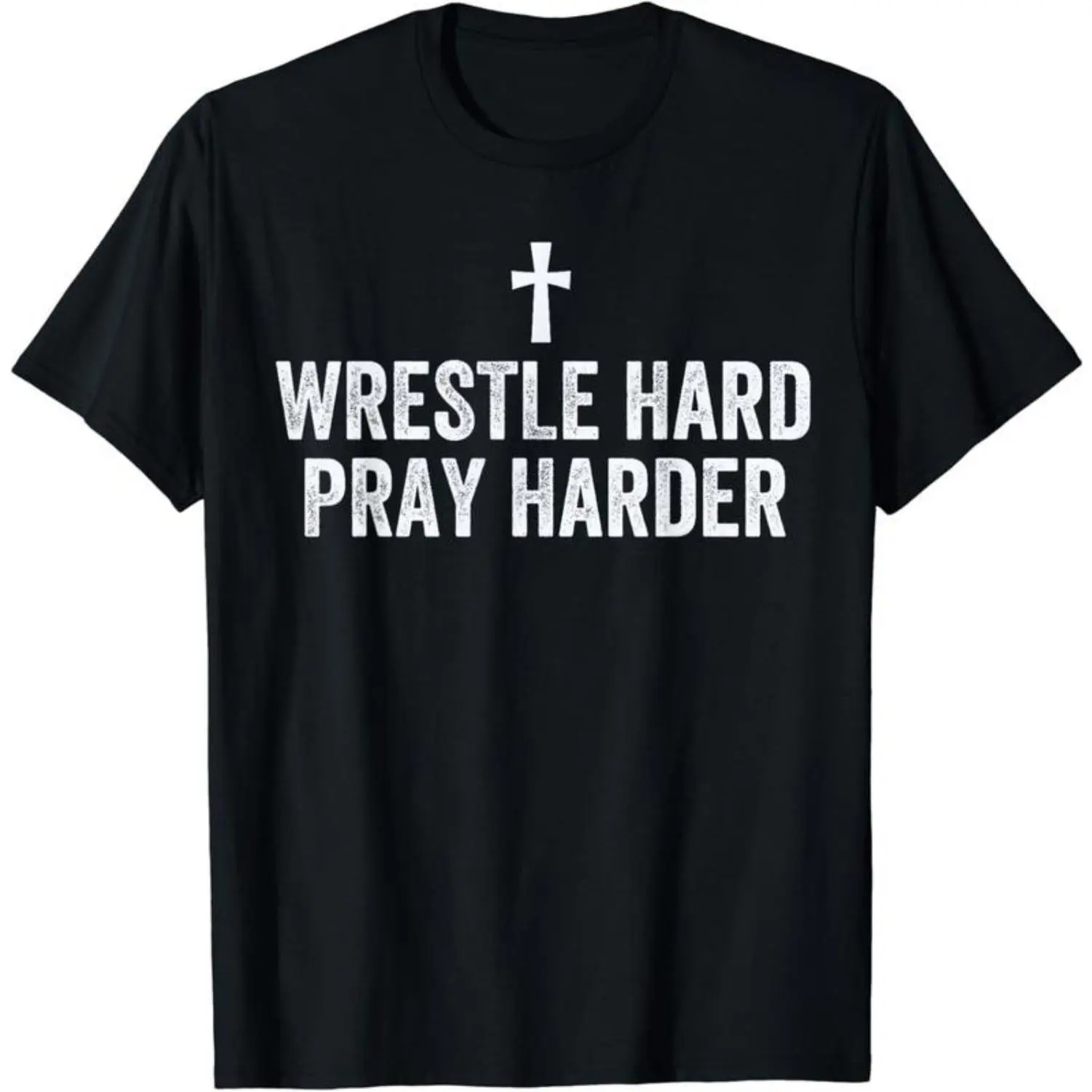 Menswear Christian Wrestling T-Shirt - 100% Loose Short-Sleeve Top for Faithful Athletes, Shortsleeve, Fabric