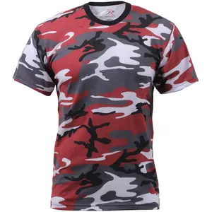 Red Camo - Tactical Short Sleeve T-Shirt, Poly/Cotton