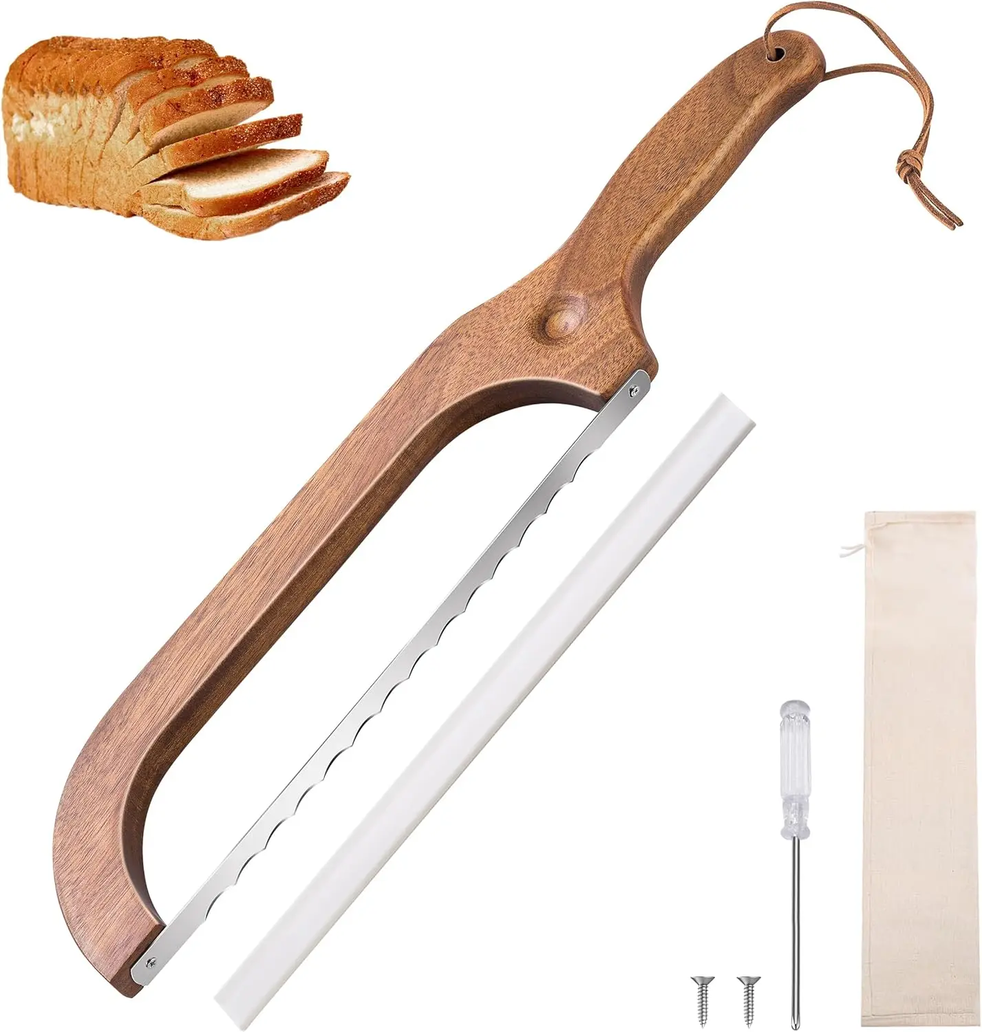 Bread Knife for Homemade Bread 14.5'' Sourdough Bread Knife, Premium Slicer for Homemade Bread, Baguettes and More Cuts Thin, Ergonomic Handler Premium Sharpness Blade