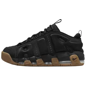 Nike Air More Uptempo Low 'Black Gum' Men's Sneakers - Classic Low-Top with Black Upper & Gum Sole - All Seasons - Lightweight & Durable