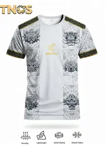 Mexican men's football team jersey and youth comfortable sports shirt, printed with Mayan civilization pattern and Aztec beast design, suitable for training and gift giving, sports jersey, clothing jersey, men's fashion