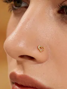 Heart Zircon L-Type Nose Stud, Elegant Crystal Nose Ring, Tiktok Trendy Jewelry, Women's Hypoallergenic Body Piercing