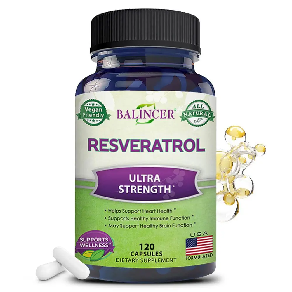 Balincer Resveratrol Health Supplement - Support Heart Health, Support Cognitive and Brain Health, 120 Capsules