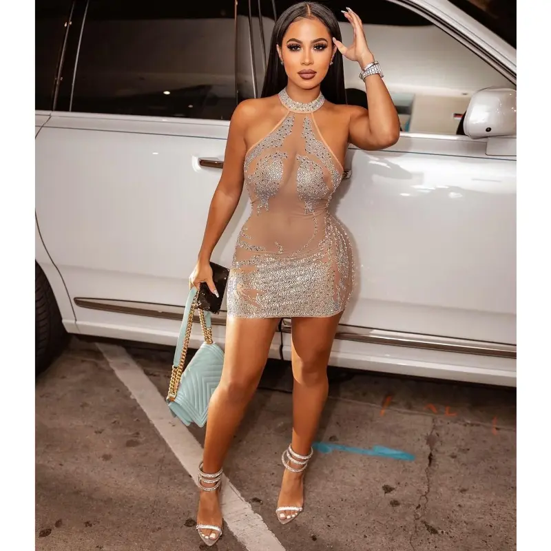 summer autumn clothes 2025 new Sexy Women Clothing Mesh Lace Embroidery Ladies Dress One-piece Short Skirt Urban Style Elegant Commuting Style Casual Light Womenswear Check Formal Basic Black Minimalist Gamis Sleeveless