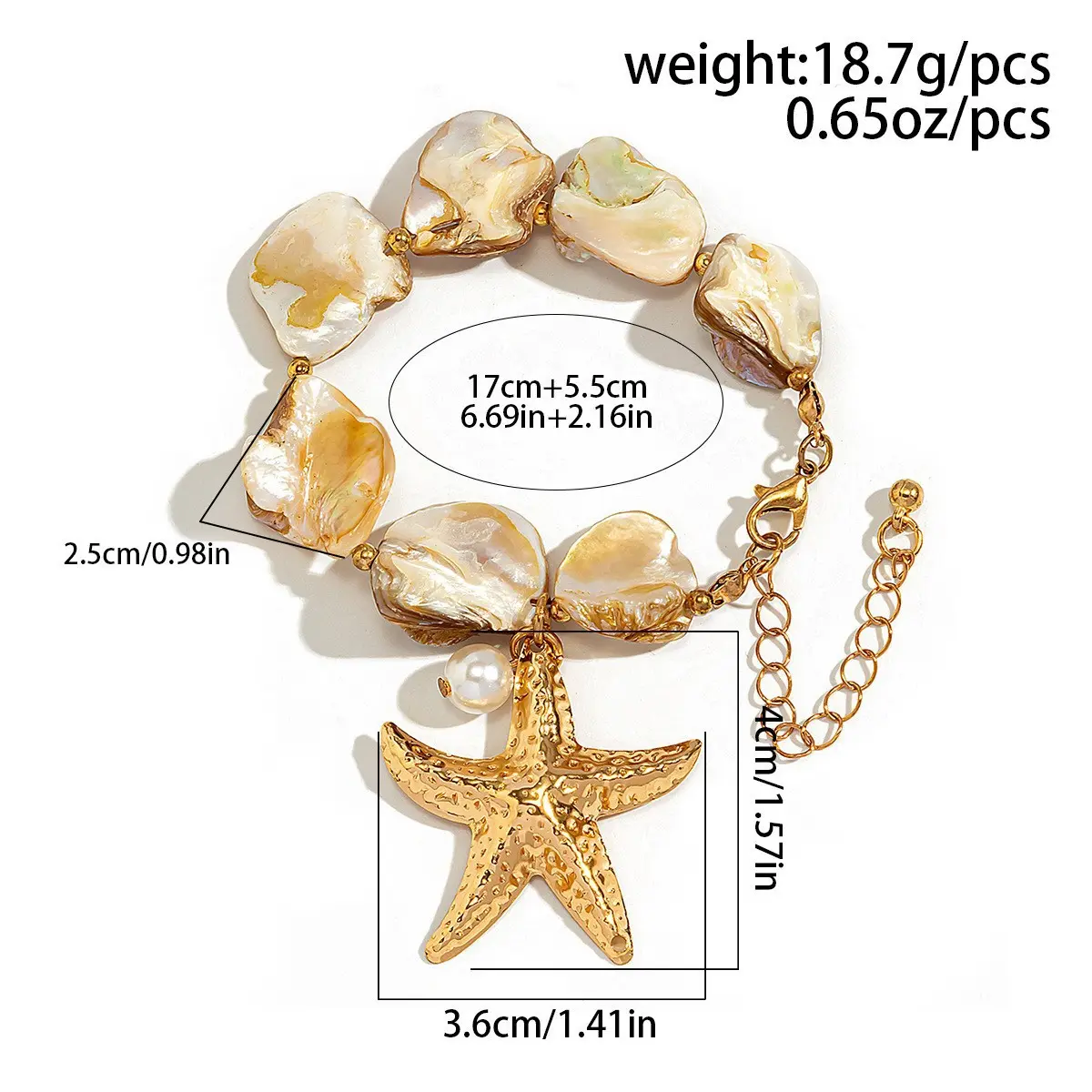 05 Bracelet Gold+White 2494