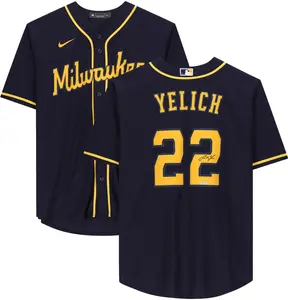 Christian Yelich Milwaukee Brewers Autographed Blue Alternate Nike Replica Jersey - Fanatics Authentic Certified