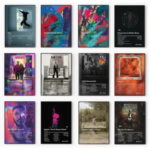 Cudder Moon Man Poster Collection - Aesthetic Music Wall Art - Gift for Music Lovers
