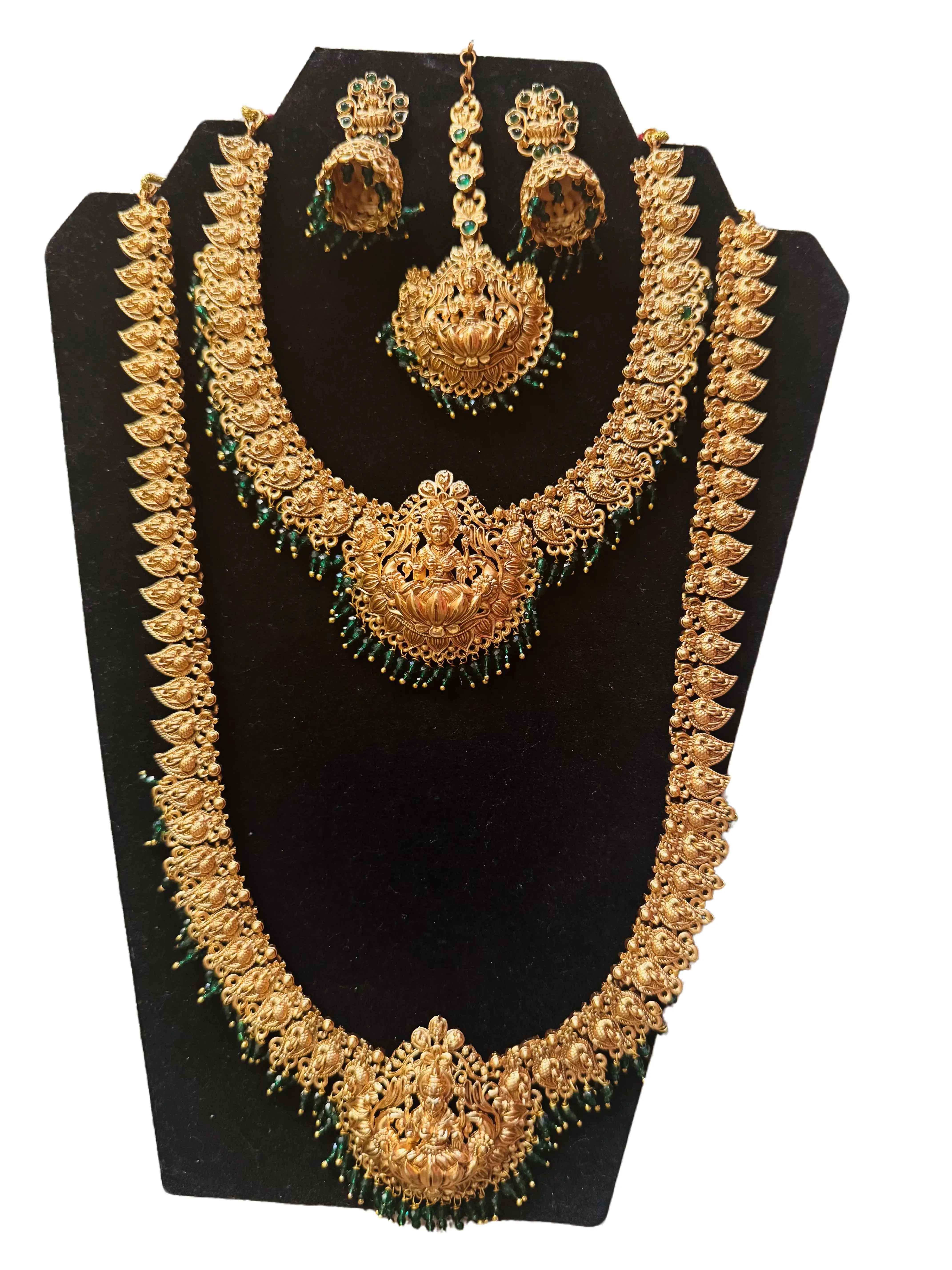 Temple and Varieties of other necklaces set Gold plated Ganesh Jewelry sets Mini Haar for festivities and daily wear perfect for gift giving