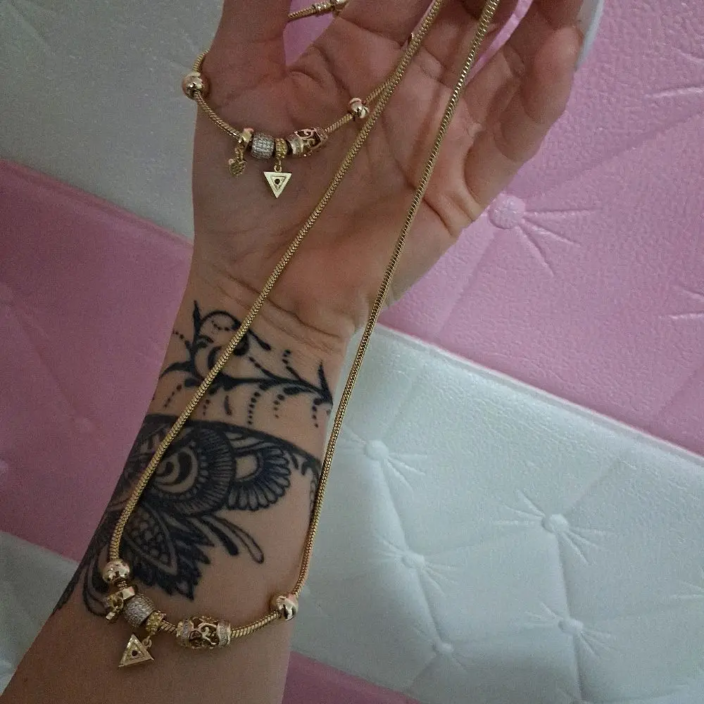 chain and braceled set chain ,18  Necklace &7.0 &Bracelet ,14 k gold laminated