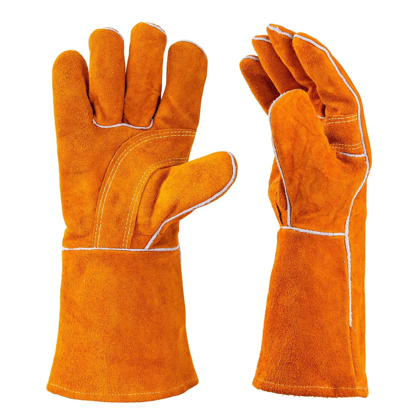 Greenish Slickman Stick Welding Gloves – Buffalo Leather, Fully Insulated for TIG MIG ARC Welding