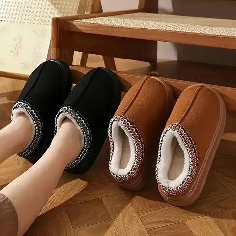 Cozy Plush Thick Sole Platform Slippers Soft Fuzzy Warm House Shoes Non Slip Height Boost Indoor Outdoor Winter Slippers BlackFriday Chrismas Gifts