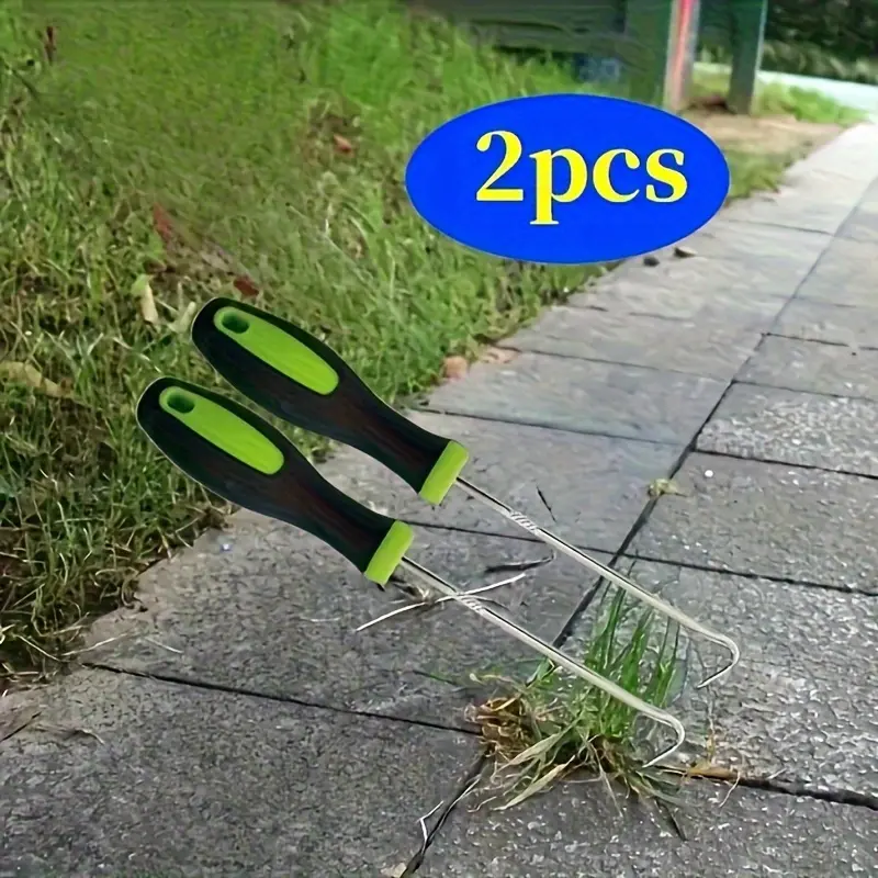 Garden Weed Hook, 2 Counts Durable Home Garden Maintenance Tool, Garden Cleaning Tool for Small Path Weed Cleaning & Narrow Space