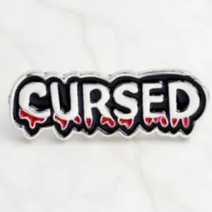 Cursed Pin, Dungeons And Dragons Pin, Fun Warning Lapel Pin, Gaming Gift, Role-playing Game, Trendy Enamel Pin, Unique Gift For Him
