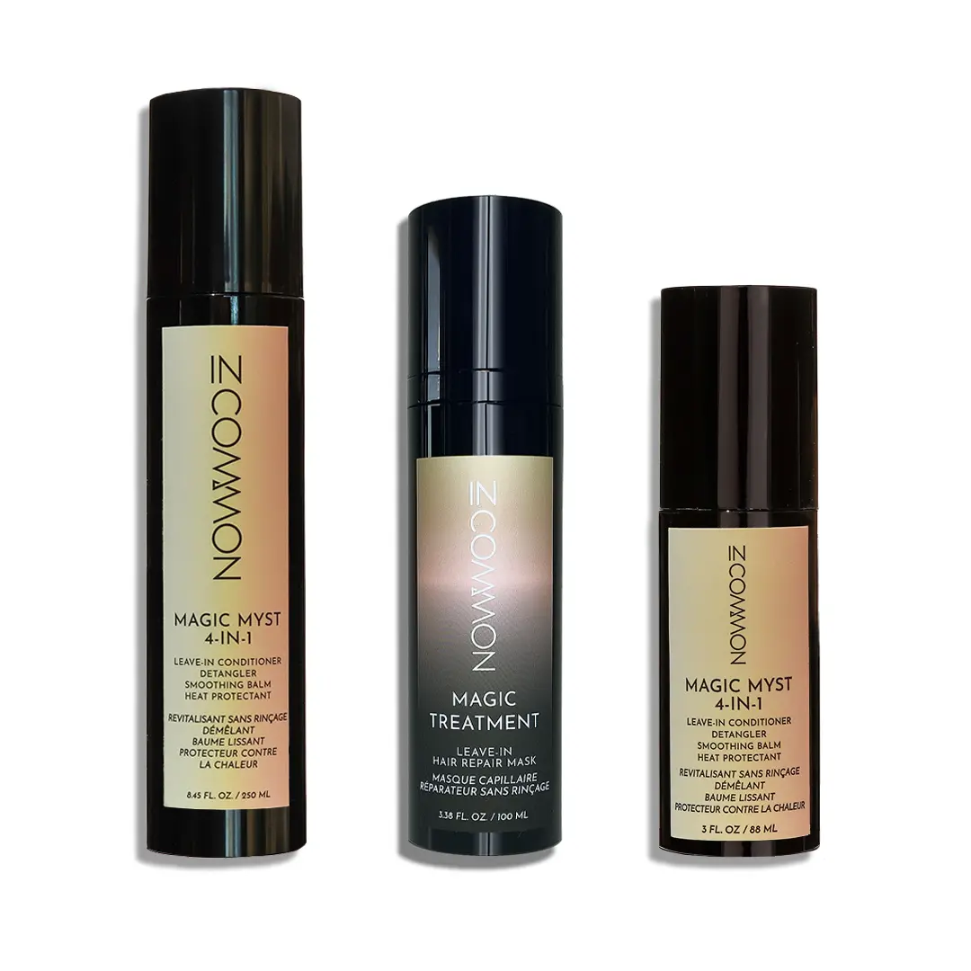 IN COMMON All-Star Magic Kit – Magic Myst Universal Leave-in Conditioner + Magic Treatment Leave-In Hair Repair Mask | With Keratin, Silk Proteins, Niacinamide & Hyaluronic Acid | Repairs, Hydrates, Smooths, Reduces Frizz & Protects Color