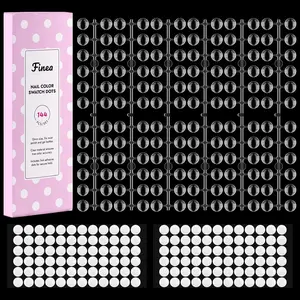 144Pcs Gel Nail Polish Color Display Swatch Dots with Stickers Clear Transparent Acrylic Plastic Labels Nail Art Paint Color Analysis Chart Sample Accessories Nail Tech Must Have Salon Supplies Finea