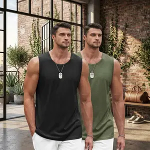 Men's Workout Tank Top 2 Pack - Casual Soft Sleeveless Gym Muscle Shirts Bodybuilding Tee for Athletic Training Fitness Exercise Comfortable Breathable Quick-Dry Fabric Perfect for Summer Workout Clothing