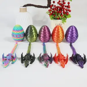 3D Printed Dragon Scale Egg & Dragon Ornament, 2pcs/set Creative Dragon Series Decoration, Home Decor Supplies for Living Room Bedroom Office,Boys & Men gifts, Collectible Figurine