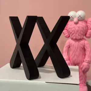 Poptique Minimalist Pop Art X - 3D Printed Double-Cross Eyes Sculpture, Lightweight Plastic Handcrafted Ornaments for Modern Decor