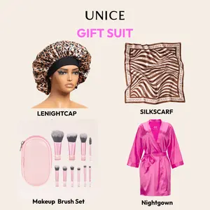 【Live Gift Suit】UNice Gift Suit for Wig Makeup Brush Set /Silk Scarf/Night Grown/Night Cap for Women